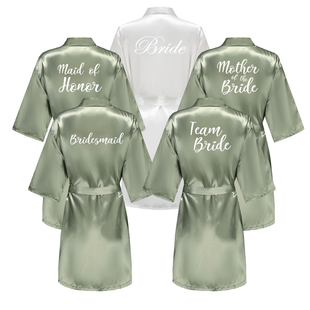 Robe Silk Women - Short Satin Robes para Mulheres, Noiva