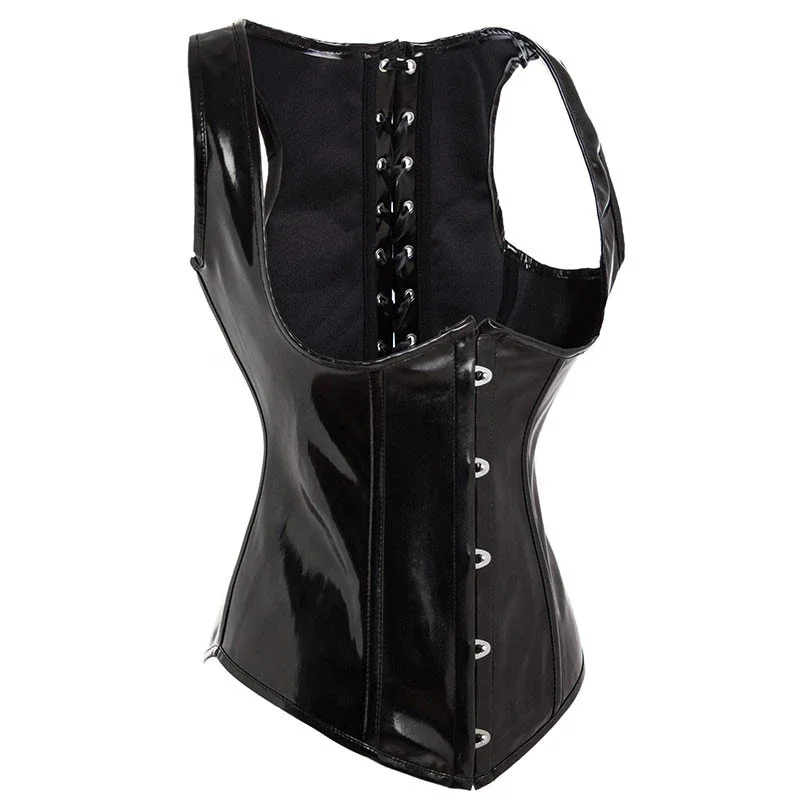 Espartilho de couro pu preto g - Corset Waist Cinch avaliação e preço